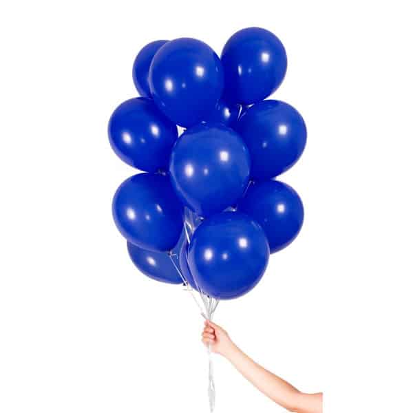 30 x Navy Blue Coloured Quality Latex Balloons with Ribbon - 23cm