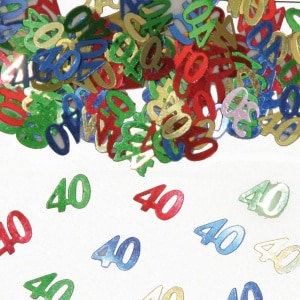 40th Birthday Multicoloured Metallic Table Confetti - 14G