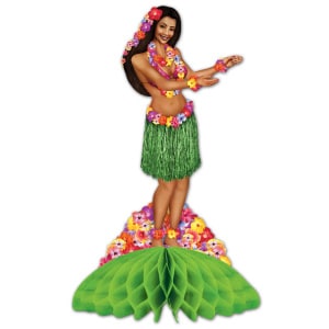 Hawaiian Hula Dancer 3-D Honeycomb Decoration - 35.5cm