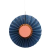 3 x Toning Honeycomb Concertina Paper Fans Elegant True Blue - 25cm-35cm