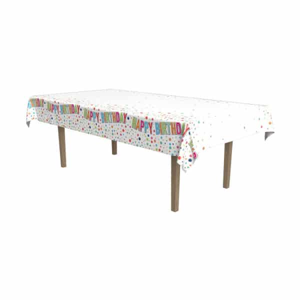 Happy Birthday Party Tablecloth - 2.75m X 1.37m