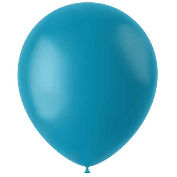100 x Calm Turquoise Deluxe Matt Party Balloons - 33cm