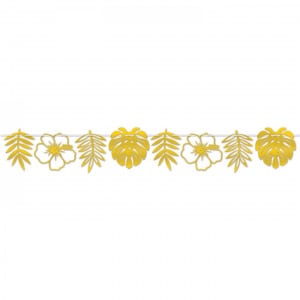Delicate Gold Floral Streamer Banner - 2.1m