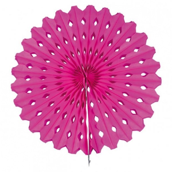 Bright Pink Honeycomb Hanging Fan Decoration - 45cm
