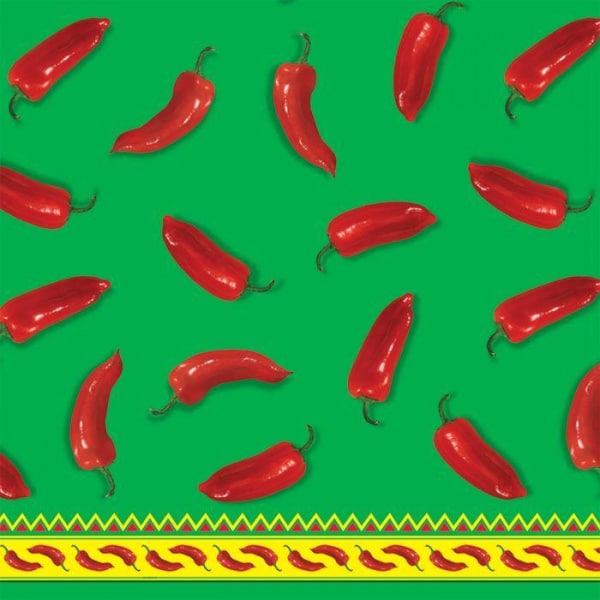 Fiesta Mexican Chilli Pepper Party Tablecloth - 2.75m X 1.37m