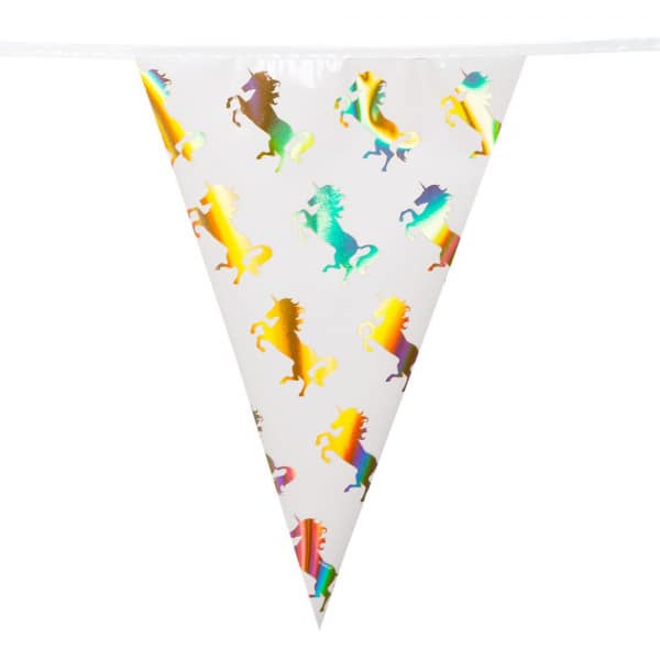 Magical Unicorn Holographic Foil Triangle Flag Bunting - 4m