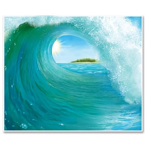 Large Surf Wave Insta-Mural Scene Setter - 152cm X 183cm