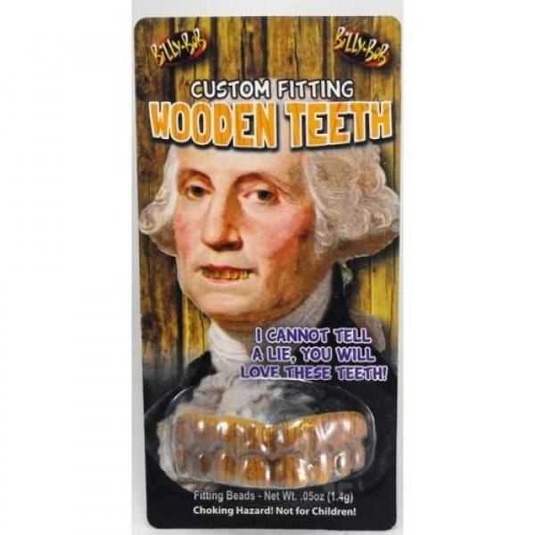 Billy Bob George Washington Historical Wooden Fake Teeth With Fixer