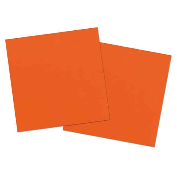 20 x Vivid Orange Paper Party Napkins - 33cm