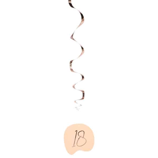 5 x Happy 18th Birthday Elegant Lush Blush Party Whirl Hangers - 75cm