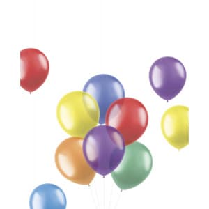 100 x Translucent Bright Colours Deluxe Party Balloons - 33cm