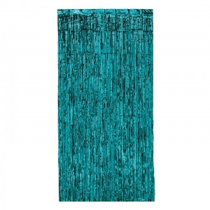 Turquoise Foil Shimmer Curtain - 2.4m x 91cm