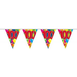100th Birthday Triangle Party Bunting Balloon Design - 10m