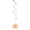 5 x Happy 30th Birthday Elegant Lush Blush Party Whirl Hangers - 75cm