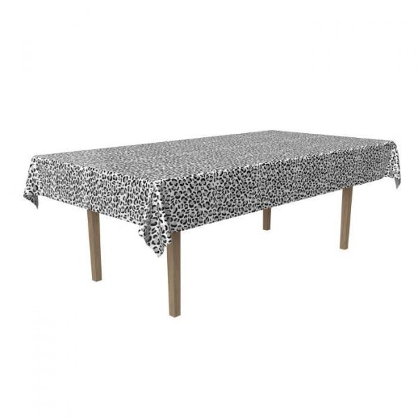 Snow Leopard Print Party Tablecloth - 2.75m X 1.37m