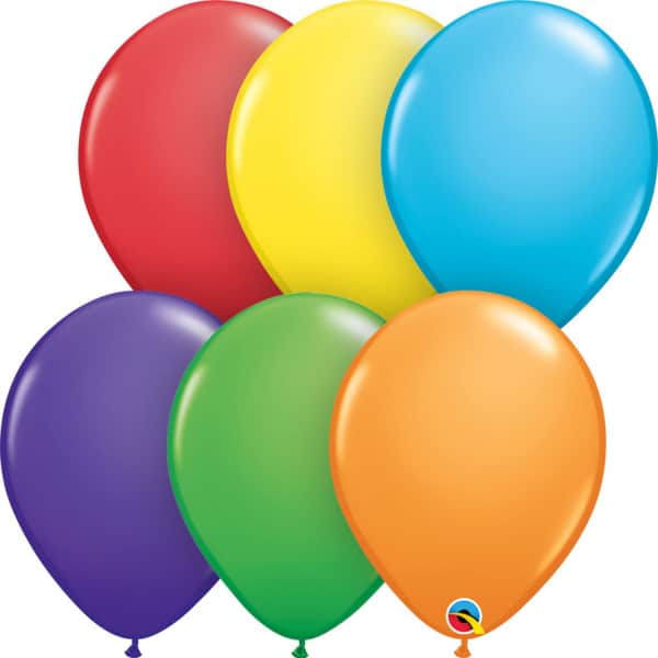 100 x Multicoloured Qualatex Deluxe Matt Party Balloons - 28cm