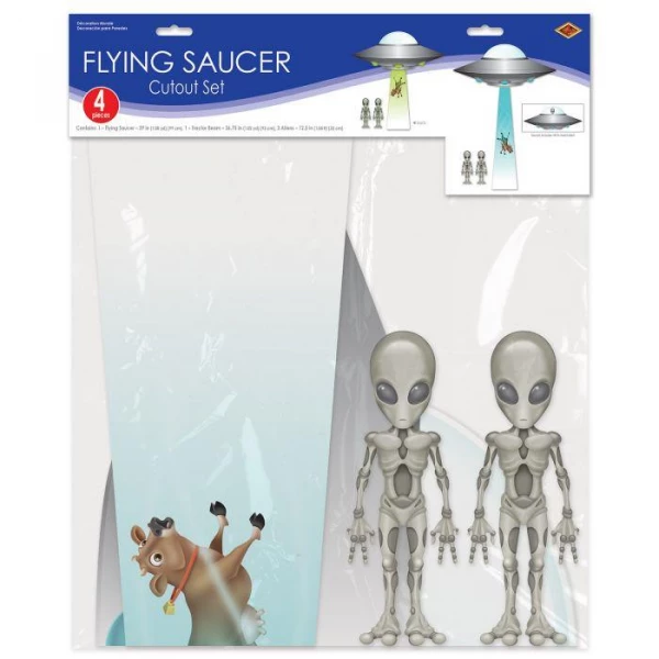 Jumbo Flying Saucer Cut-out Decoration - 99cm