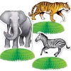 8 X Safari Animal Mini Table Decorations - 7.5cm -14cm