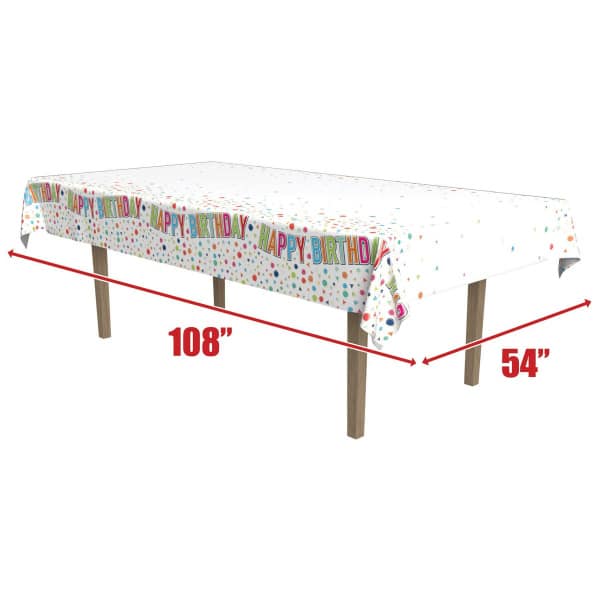 Happy Birthday Party Tablecloth - 2.75m X 1.37m