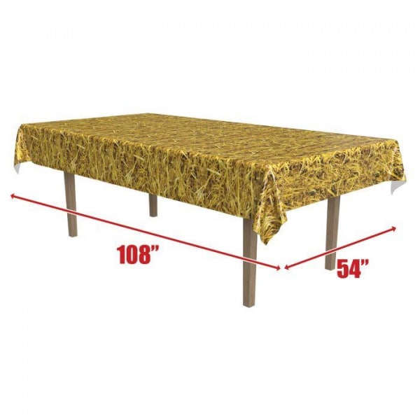 Straw Pattern Party Tablecloth - 2.75m X 1.37m