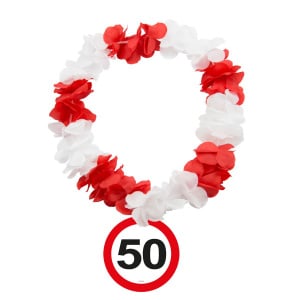 50th Birthday Traffic Sign Flower Lei
