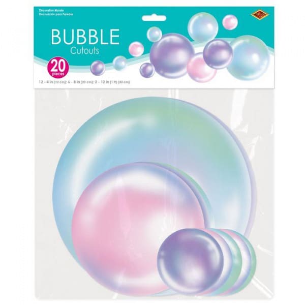 20 X Bubble Cut-out Decorations - 7cm - 21cm