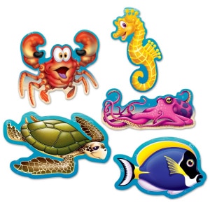 10 X Under The Sea Cut-out Decorations - 13cm