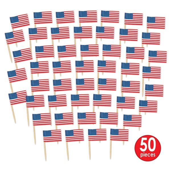 50 x USA Flag Party Cocktail Picks