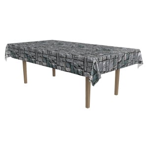 Stone Wall Pattern Party Tablecloth - 2.75m X 1.37m