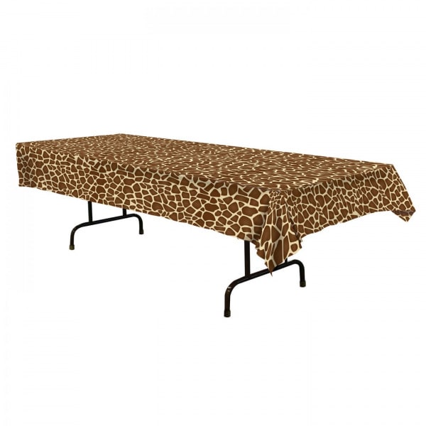 Giraffe Print Party Tablecloth - 2.75m X 1.37m