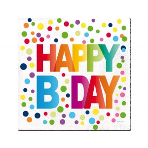 20 x Happy Birthday Paper Polka dots Party Napkins - 33cm x 33cm