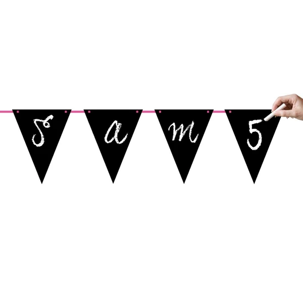 Writable Chalkboard Party Flag Banner - 6m