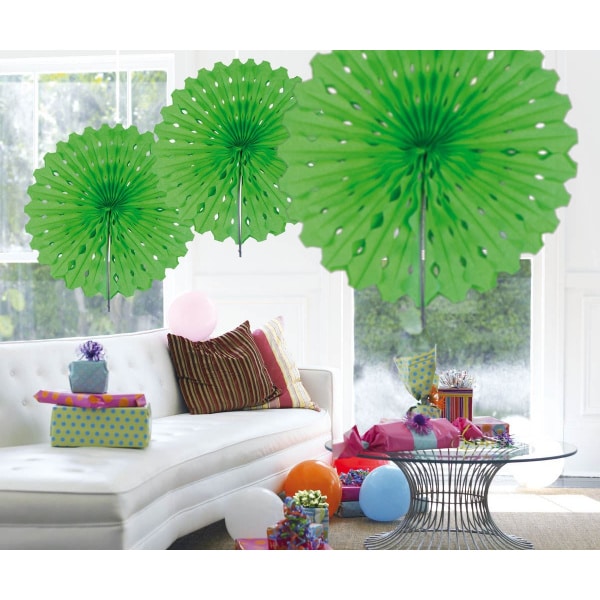 Light Green Honeycomb Hanging Fan Decoration - 45cm