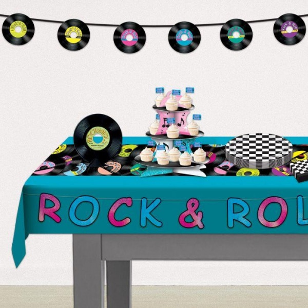 1950's Style Rock & Roll Records Streamer Banner