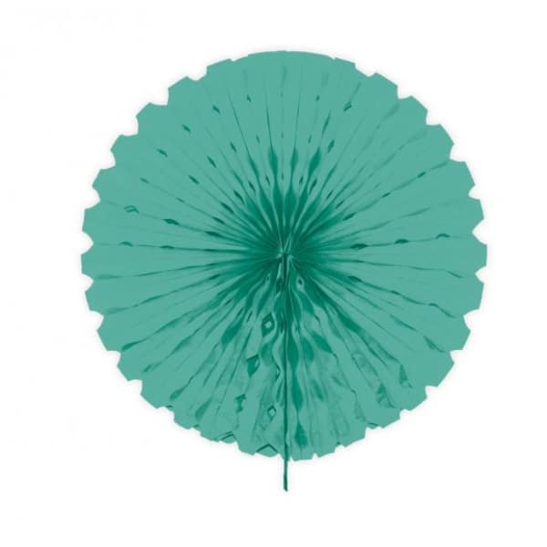 Turquoise Honeycomb Hanging Fan Decoration - 45cm