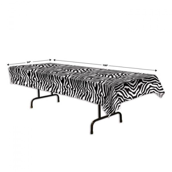 Zebra Print Party Tablecloth - 2.75m X 1.37m