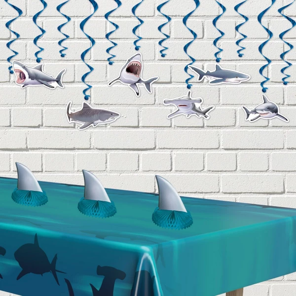 3 X Shark Fin Mini Table Decorations - 17cm