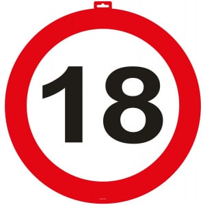 18th Birthday Party Door Traffic Sign - 47cm