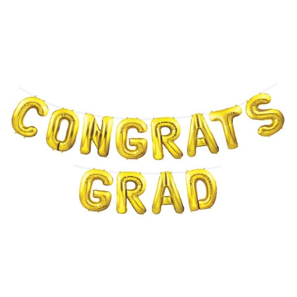 "Congrats Grad" Celebration Foil Balloon Streamer - 365cm
