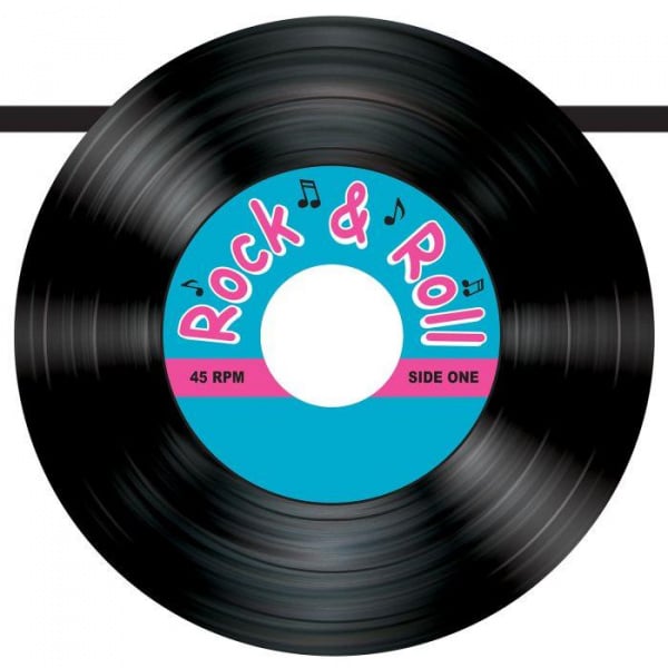 1950's Style Rock & Roll Records Streamer Banner