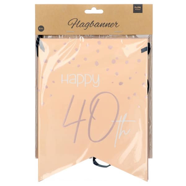 Happy 40th Birthday Bunting Elegant Lush Blush - 6m