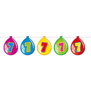 7th Birthday Balloon Shapes Party Banner - 10m