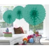 Turquoise Honeycomb Hanging Fan Decoration - 45cm