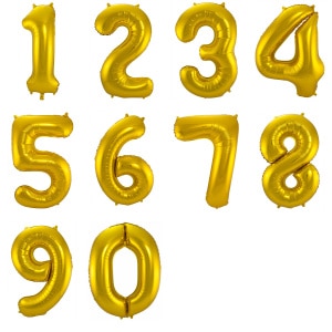 Gold Metallic Foil Number Balloons - 86cm