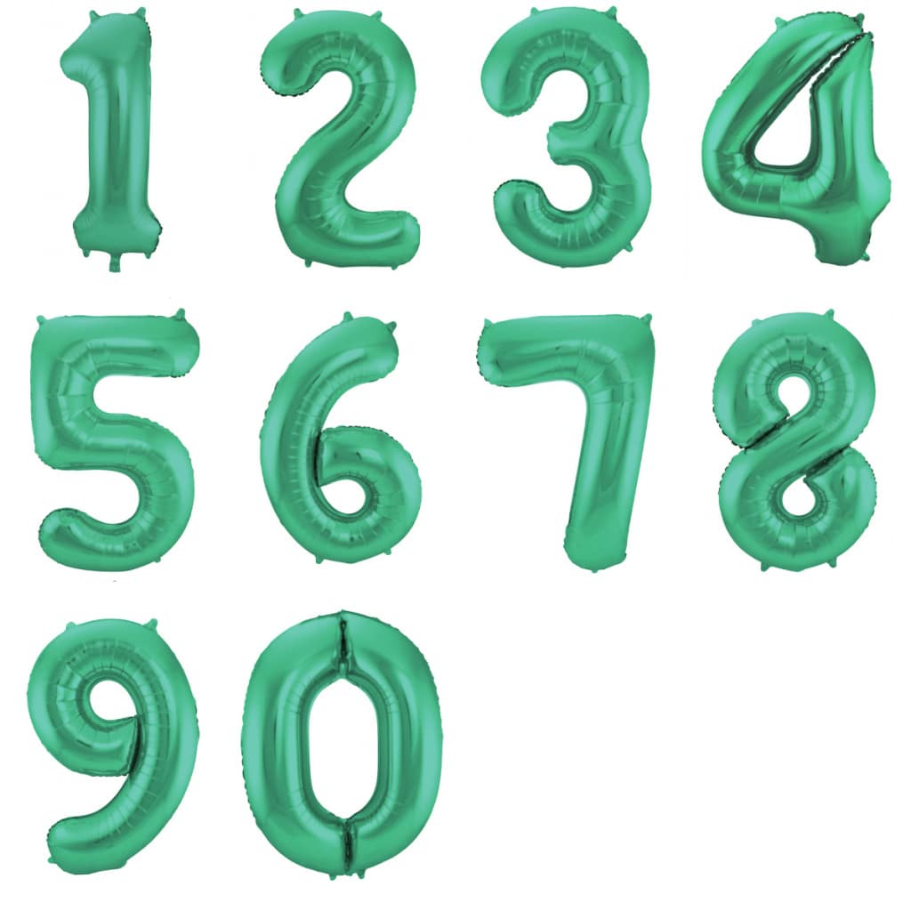 Green Matt Metallic Foil Number Balloons | Foil Number Balloons ...