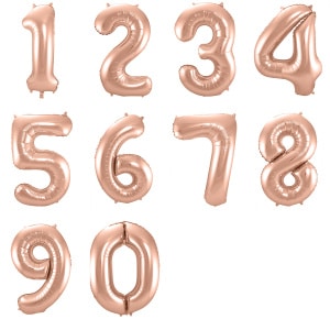 Rose Gold Metallic Foil Number Balloons - 86cm
