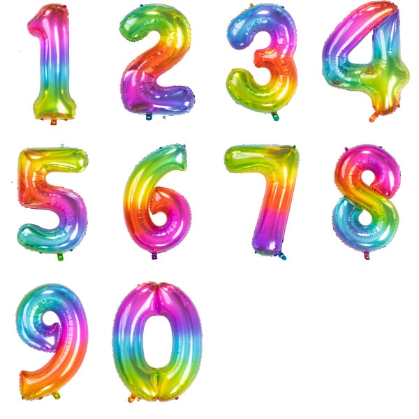 Yummy Gummy Rainbow Foil Number Balloon - 81cm