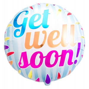 'Get Well Soon!' Multicolored Foil Balloon - 45cm