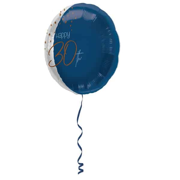 30th Birthday Elegant True Blue Foil Party Balloons - 45cm