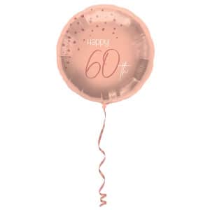 60th Birthday Elegant Lush Blush Rose Gold Foil Party Balloons - 45cm